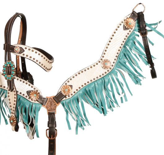Silver Browband Headstall Matching Reins 3 Leather Colors Horse Size 