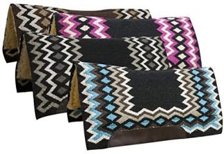 Showman 34x36 Contoured Cutter Wool Top Saddle Pad with Diamond Pattern and 1" Felt Bottom