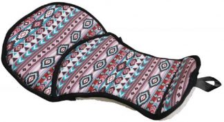 Showman Multi Colored Navajo Diamond Print Trail Seat Saver Cushion Fleece Bottom Relieves Back Pain