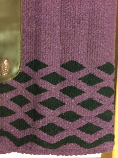 Showman ® 34" X 34" Wool With Fleece saddle pad Purple Black Diamond - New