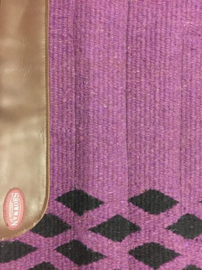 Showman ® 34" X 34" Wool With Fleece saddle pad Purple Black Diamond - New