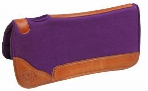 Showman ® 32" x 32" x 3/4" Purple Felt Pad with Tooled Wear Leathers