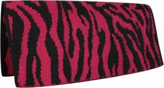 Showman 32" x 32" Reversible Pink Zebra New Zealand Wool Western Saddle Blanket