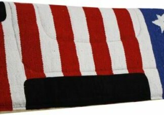 Showman 30" x 32" AMERICAN FLAG Red White Blue SADDLE PAD Suede Wear Leather