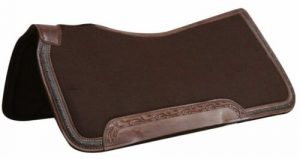 Showman Copper Studs Brown Memory Wool Felt Tooled Wear Leathers Saddle Pad