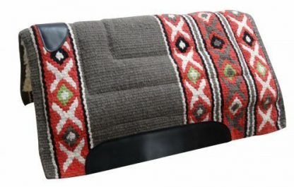 Showman Western SADDLE PAD 36" x 34" x 1"100% Woven Wool Top & Fleece Bottom