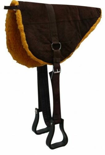 Showman Suede Leather Bareback Saddle Pad w/ Fleece Bottom