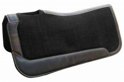 Showman Black Felt SADDLE PAD w/ Reinforced Leather Spine 31" x 32" x 1"