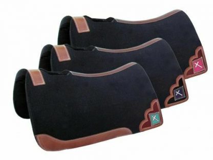 Showman Western Black FELT SADDLE PAD Vented Wither BEADED CROSS 32" x 31" x 1"