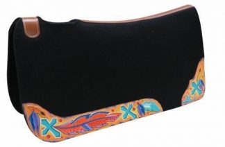Showman® 30" X 32" X 1" Black felt pad with hand painted cross design
