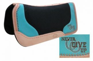 Showman®32" x 31" x 1" Black felt saddle pad with branded " Never Give Up" log