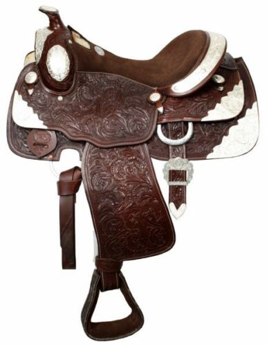 Fully tooled Double T show saddle 16"