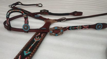 Beaded-Arrow-4-Piece-headstall-breastcollar-reins-wither-strap-set-2