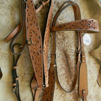 Turquoise Metallic Premium Leather Western Horse Headstall & Breast Collar