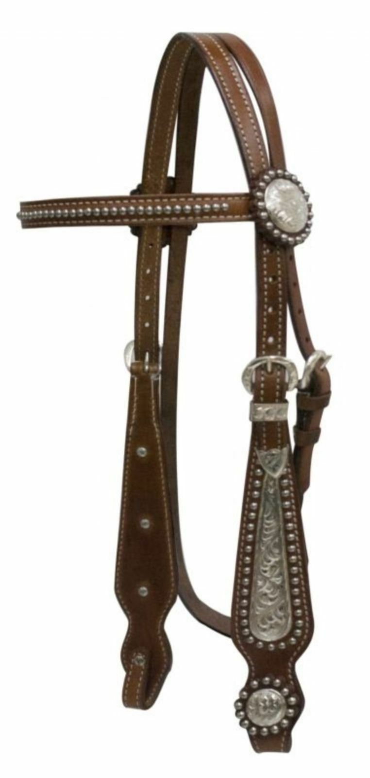 NEW HORSE TACK! Showman Engraved Silver Inlay Leather Headstall & Reins Set 