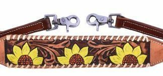 Showman Hand Painted Sunflower Wither Strap With Multi Colored Metallic Inlay!