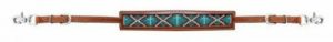 Showman Medium Oil Leather Wither Strap w/ Beaded Cross Inlay