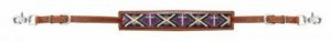 Showman Medium Oil Leather Wither Strap w/ Beaded Cross Inlay