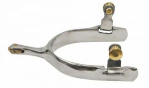 Showman Stainless Steel Horizontal Rowel Spurs w/ Brass Rowel!! NEW HORSE TACK!!