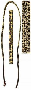 Showman 4' Leather Over & Under Whip w/ Cheetah Print Overlay