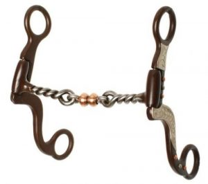 Showman BROWN Steel Bit w/ 5" Twisted Mouth & Copper Rollers!! NEW HORSE TACK!!