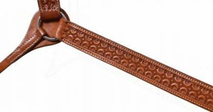 Showman Argentina Cow Leather Breast Collar w/ Scalloped Tooled Design
