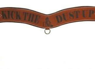 Showman "KICK THE DUST UP" Tripping Breast Collar w/ Barrel Racer NEW HORSE TACK