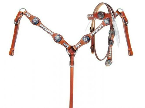 NEW PONY TACK Showman PONY Leather Bridle & Breast Collar Set w/ UNICORN Design