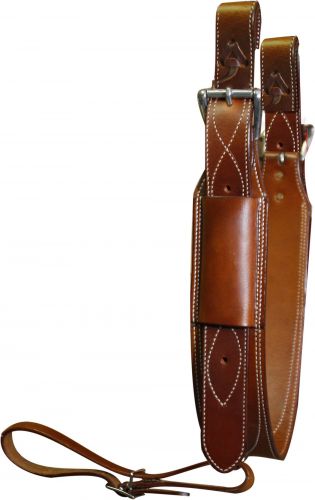 heavy duty 3" wide leather back cinch with roller buckles