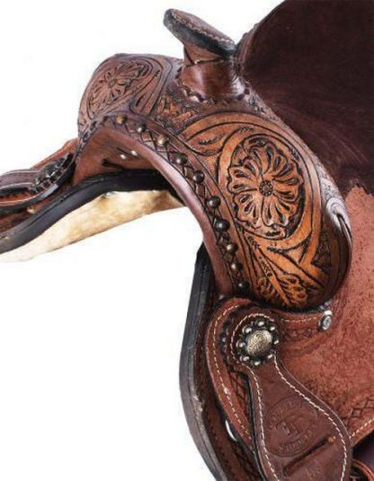 10"  Pony Saddle With Floral And Basketweave Tooled Pommel, Cantle, And Skirt - Image 2