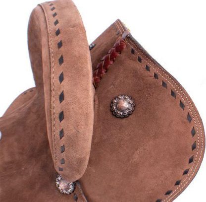 10" Youth Hard Seat Barrel Style Saddle With Extra Deep Seat And Buckstitch Trim - Image 3