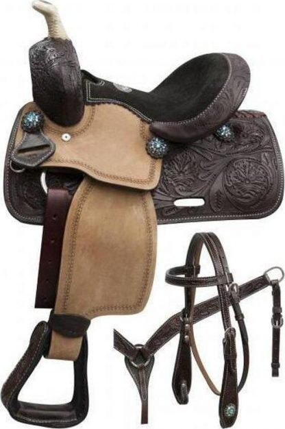 10  Pony Saddle Set With Blue Crystal Rhinestones