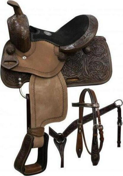 10  Pony Saddle Set With Copper Colored Starburst Conchos