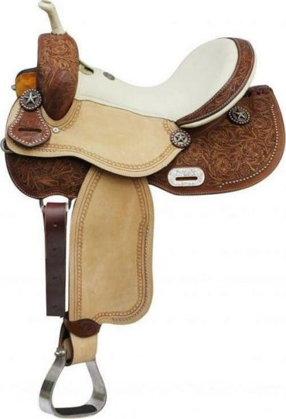 14  15  16  Barrel Style Saddle With Texas Star Conchos