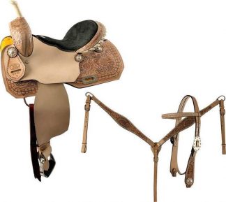 14", 15", 16" Barrel saddle set with sunflower tooling