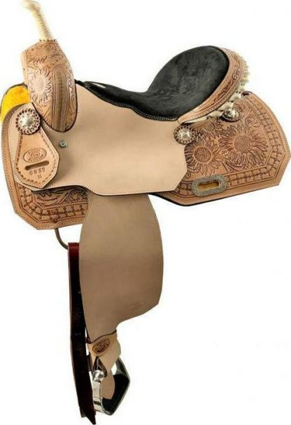 14", 15", 16" Barrel saddle set with sunflower tooling - Image 4