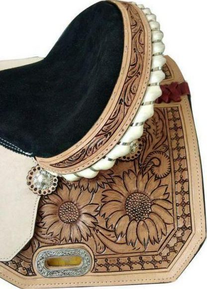 14", 15", 16" Barrel saddle set with sunflower tooling - Image 2