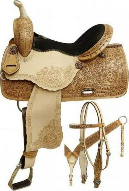 14 , 15 , 16  Barrel Style Saddle With Rainbow Crystal Rhinestones