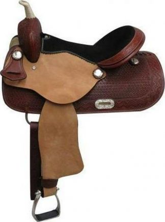 14' , 15' ,16'  Economy Style Western Saddle With Basket Weave Tooling.