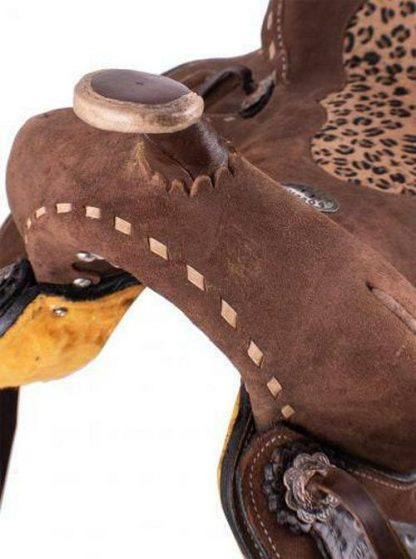 14", 15" Hard Seat Barrel style saddle with Cheetah Seat. - Image 2