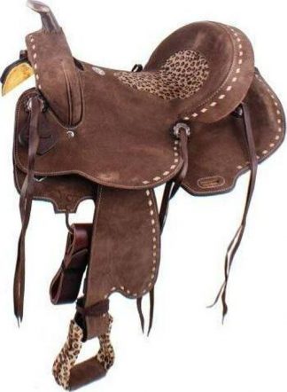 14", 15" Hard Seat Barrel style saddle with Cheetah Seat.