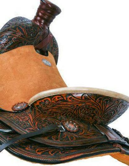 14 , 15  Hard Seat Roper Style Saddle - Image 2