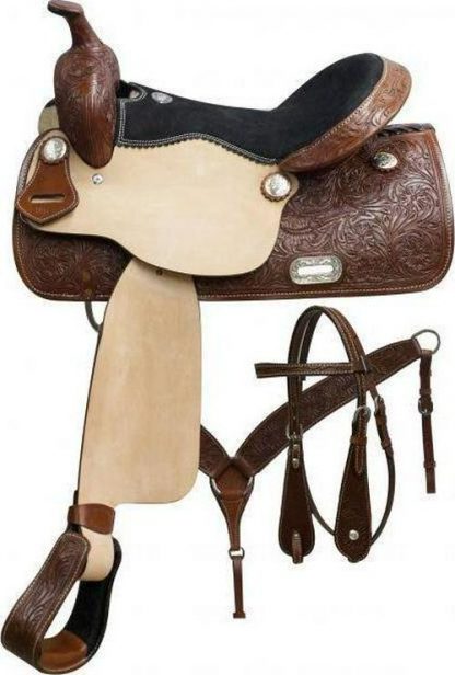 15 , 16 , 17  Pleasure Style Saddle Set With Floral Tooling