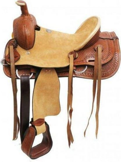 15" hard seat roper style saddle