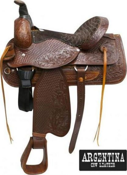 16  Argentina Cow Leather Roper Style Saddle