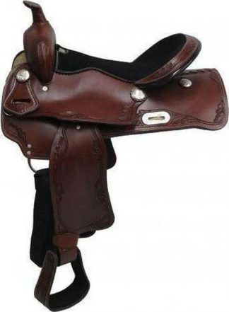 16" Economy style saddle with tooled accents