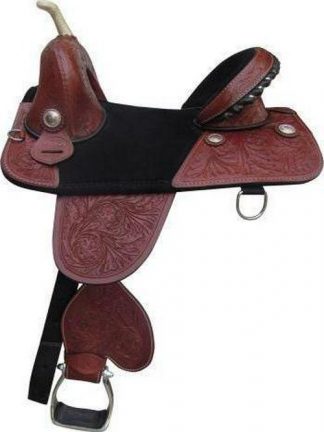 16  Treeless Saddle With Floral Tooling