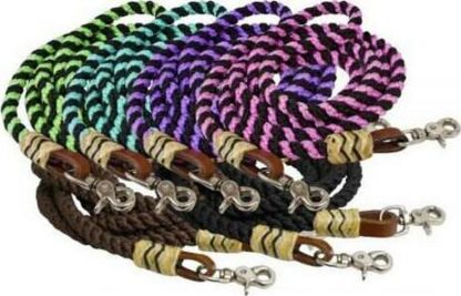 8FT Rolled Nylon Barrel Reins.
