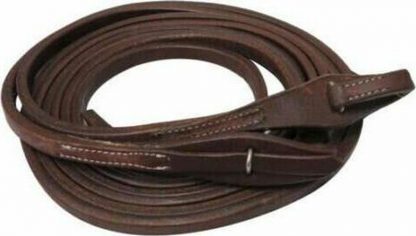 8ft X 5/8  Oiled Harness Leather Split Reins With Quick Change Bit Loops.