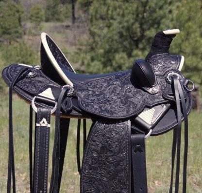 Full Carved And Tooled Western Hot Seat Leather Horse Pleasure Trail Saddle Collection Head Stall Brest Collar And Reins Included /Free Ship - Image 7